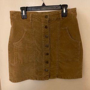 Women's tan button up skirt